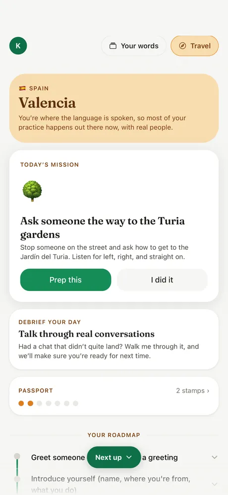 A daily real-world challenge in Travel Mode